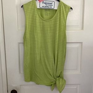 Nike Women's striped green muscle tank with bias cut knot-style size Large
